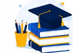 Graduation Cap and Books
